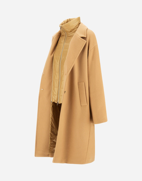 Manteco Wool Coat with Detachable Bib