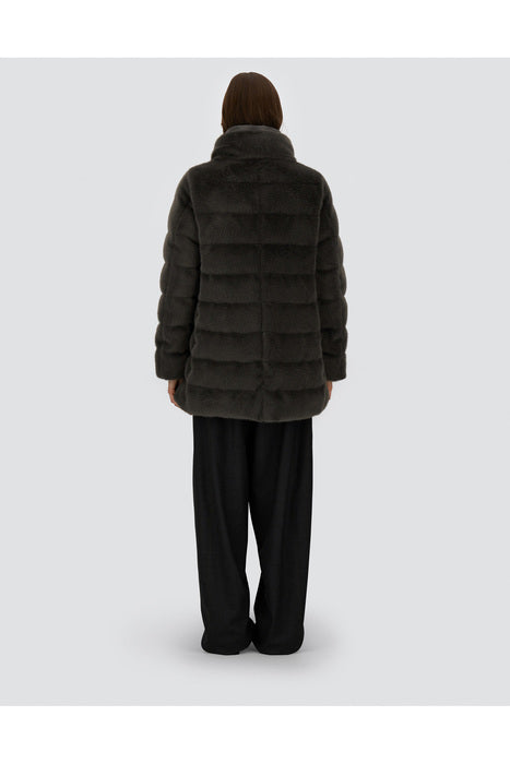 Alternative Fur Mid Thigh Aline Coat