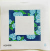 Blue Floral Pillow/Frame