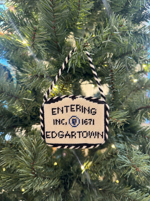 Entering Edgartown Finished Needlepoint Ornament