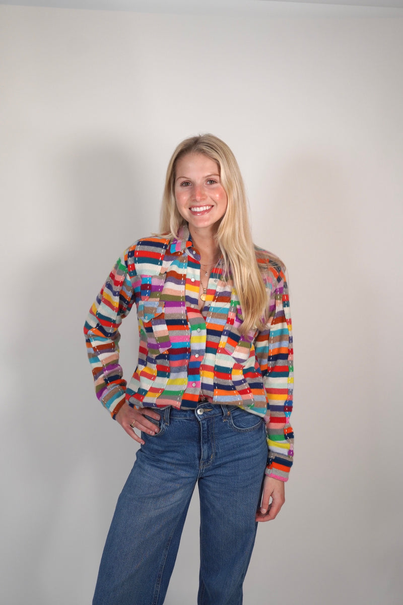 Multicolor Stripe Cashmere Shirt