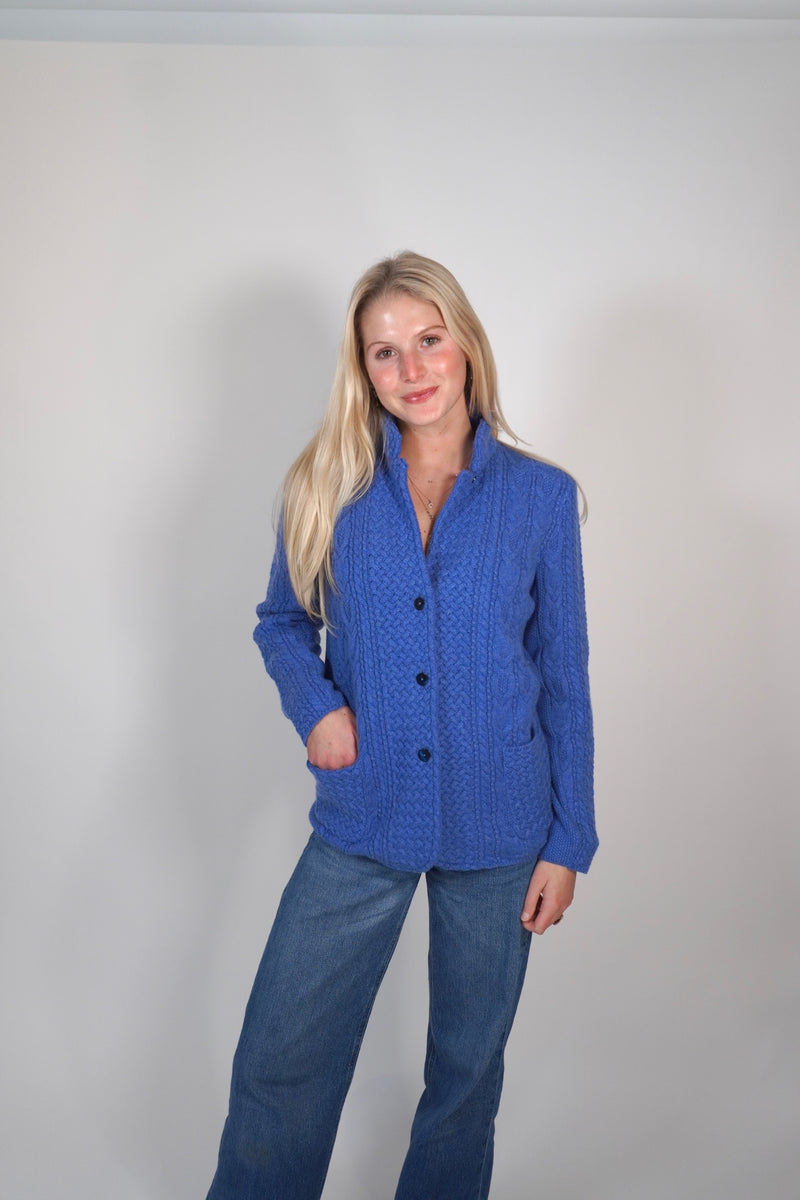 Aran Mao Collar Cashmere Cardigan