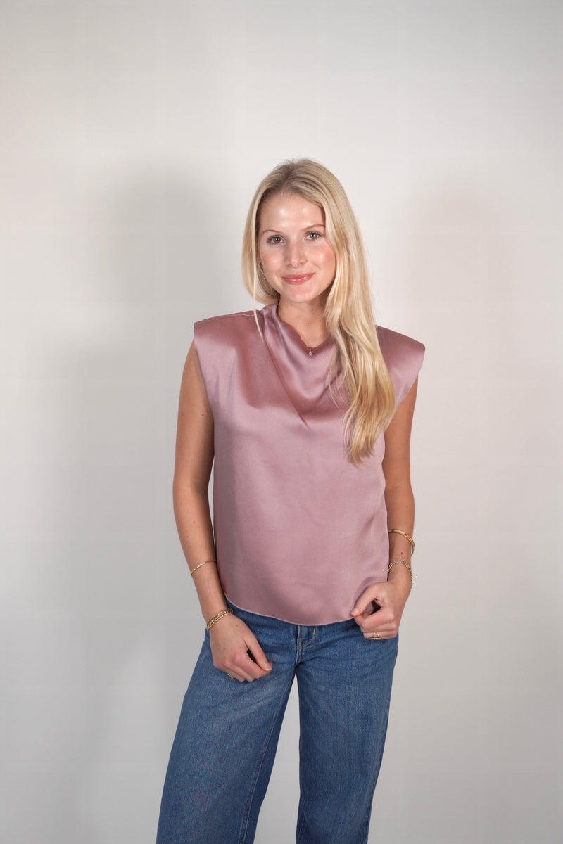envers satin crater-neck shirt