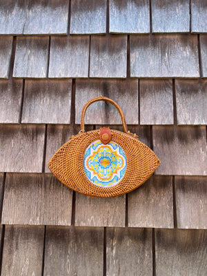 Evil Eye Self Finishing Basket Brown Interior