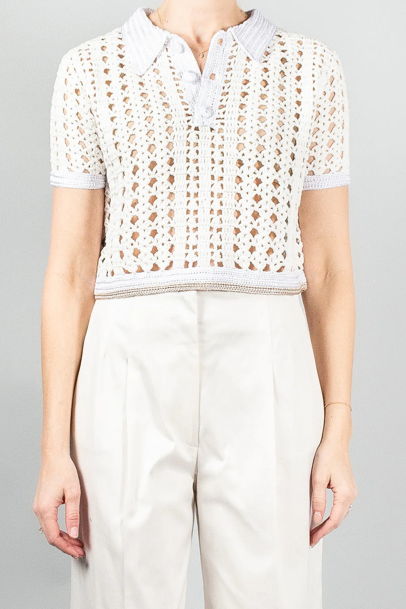 Cablé Lux Handmade Crochet Cropped Polo