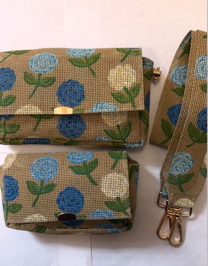 Hydrangea Needlepoint Bag