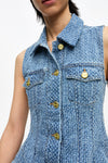 Fluffy Denim Fitted Top