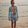 Boy's Stretch Swim Trunks Tahiti Flowers