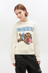 Graphic Wool Mix Fluffy Puppy Love Crewneck