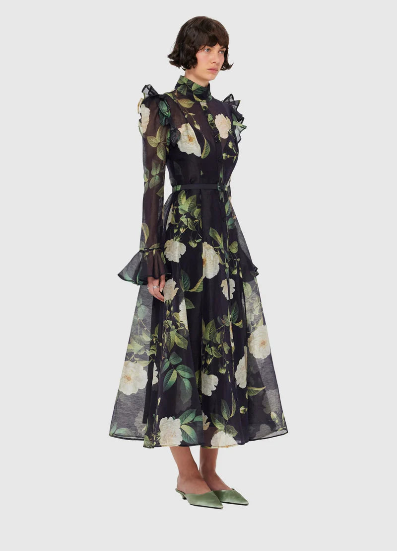 Katrina Butterfly Sleeve Midi Dress