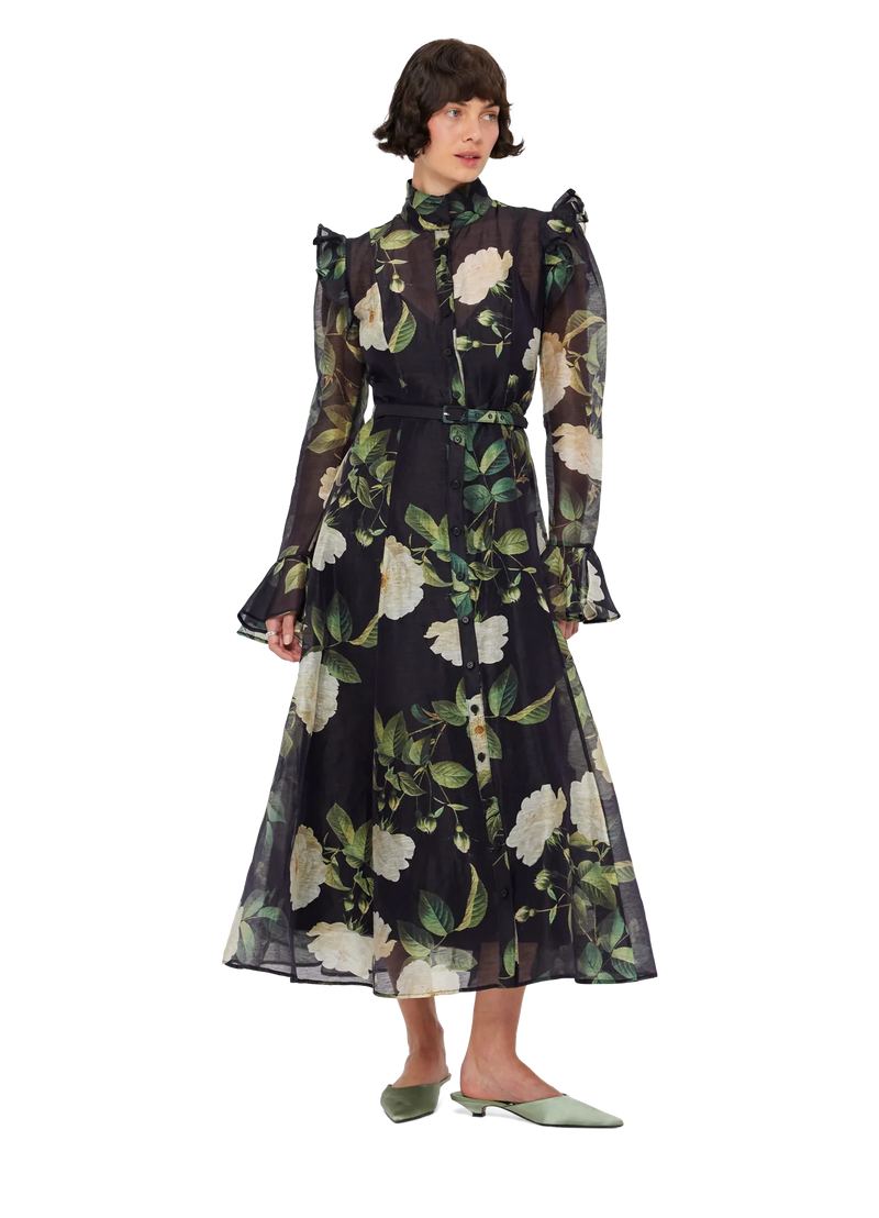 Katrina Butterfly Sleeve Midi Dress