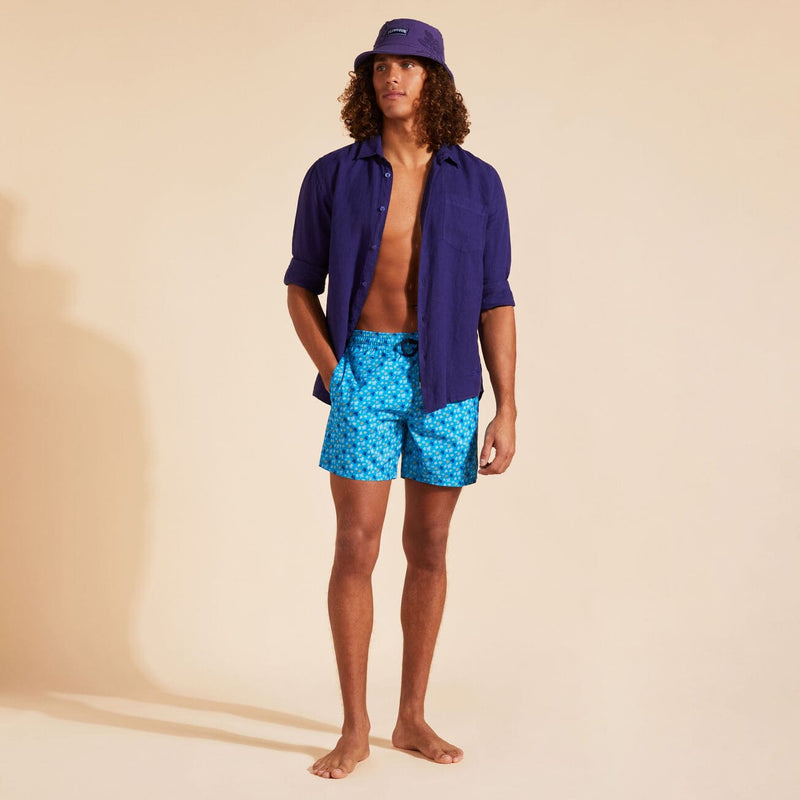 Mens Ultra-Light Packable Swim Trunks Micro Turtles