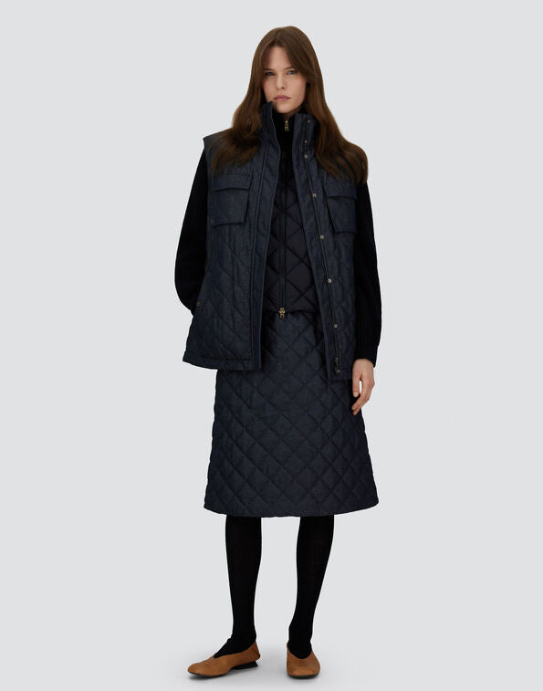 Wool and Nylon Diamond Quilted Cardigan