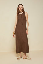 Linen Long Belted Dress