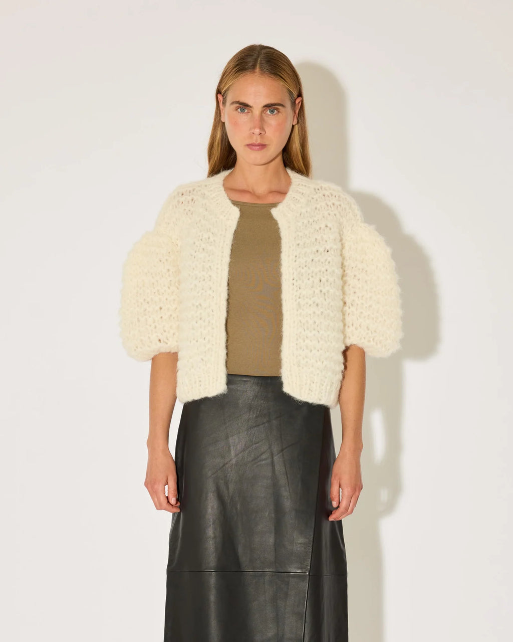 Maiami Fleecy Alpaca Puffy Short Sleeve Cardigan – Erica Wilson