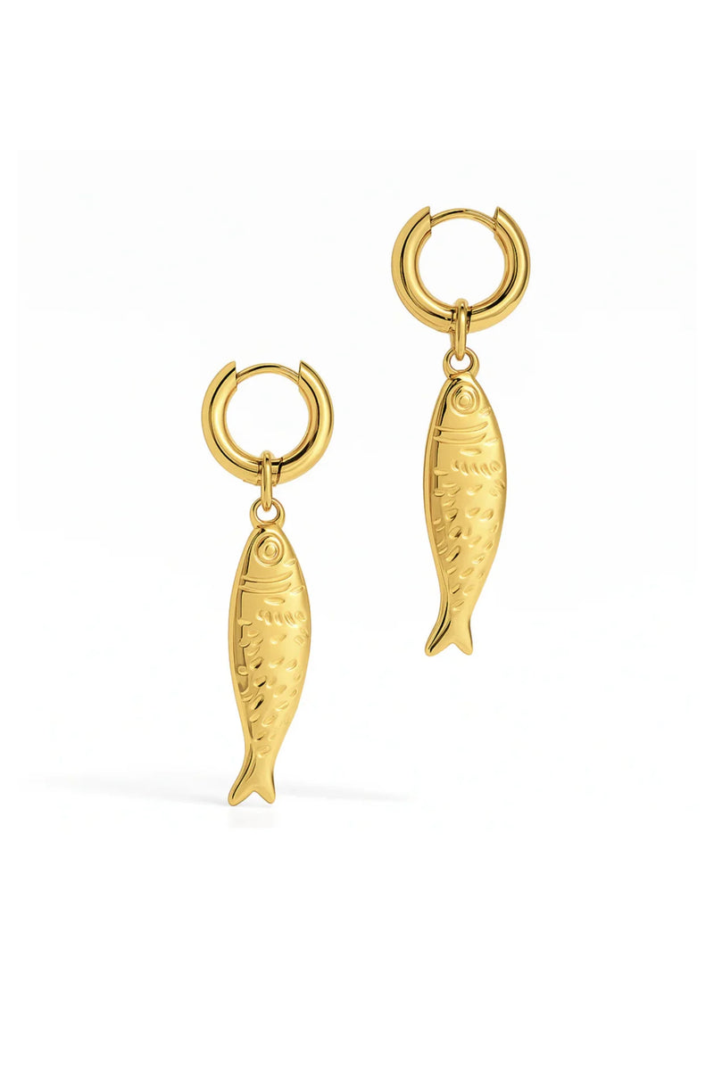 Dayna Huggie Hoop Fish Earring