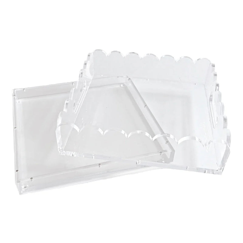 Scallop Acrylic Tray 8" Square