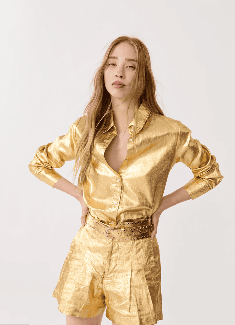 San Marino Metallic Linen Shirt