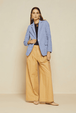 Vichy Cotton Palazzo Trousers