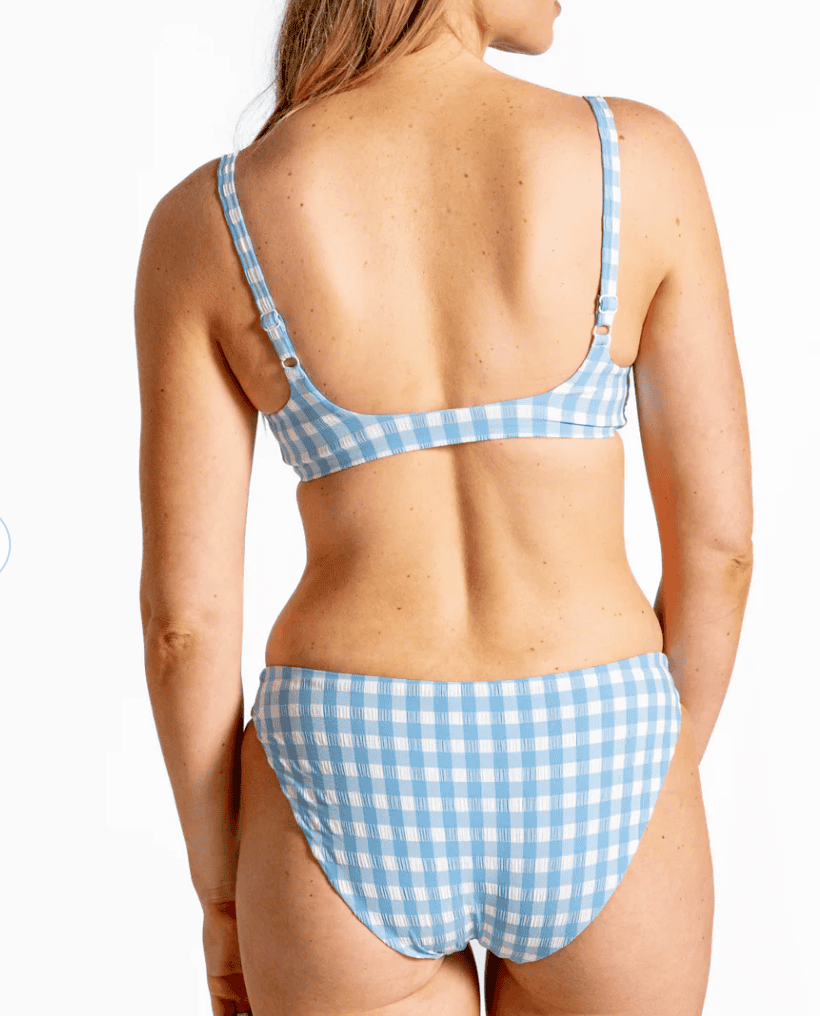 Women's Surfside Blue Crinkle Gingham Bikini Set