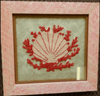 Scallop Shell with Coral in Red