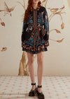 Blossom Tapestry Long Sleeve Mini Dress