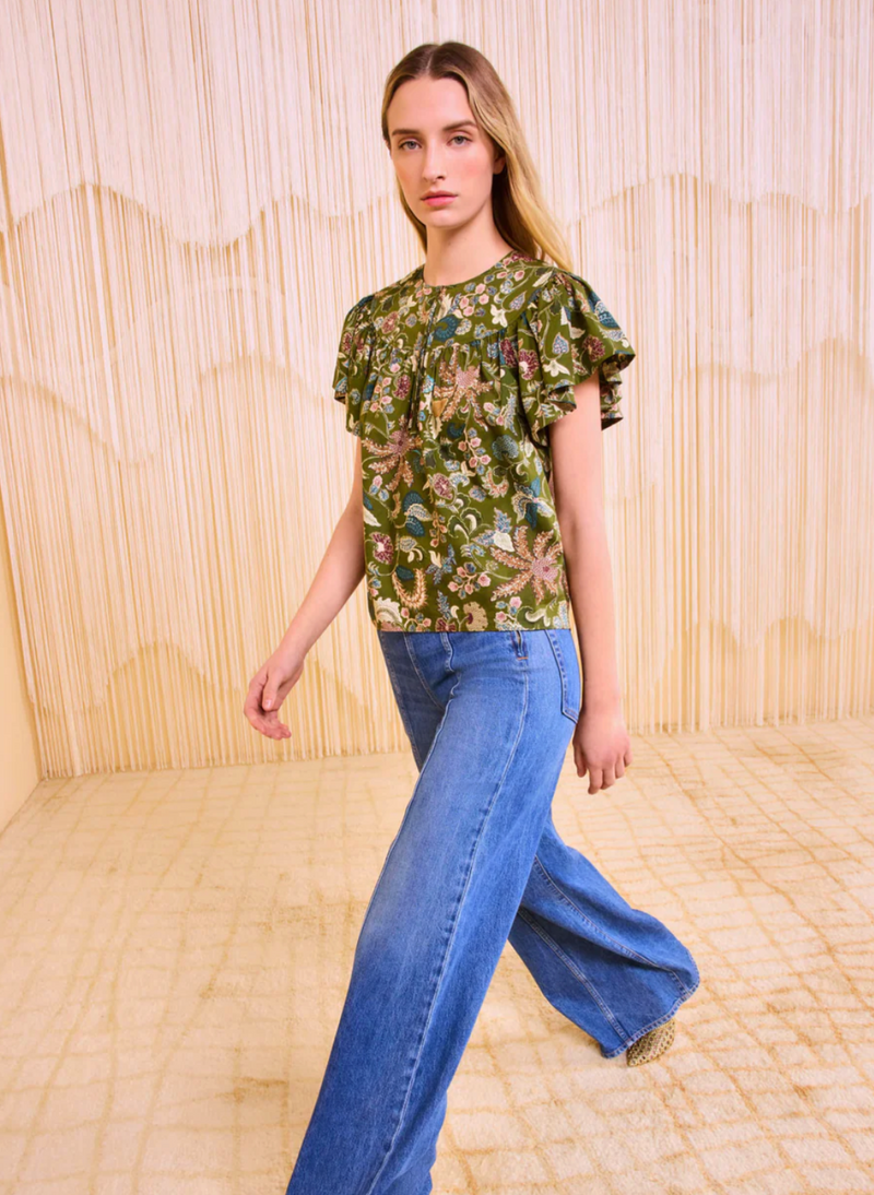 Perline Flutter Sleeve Blouse