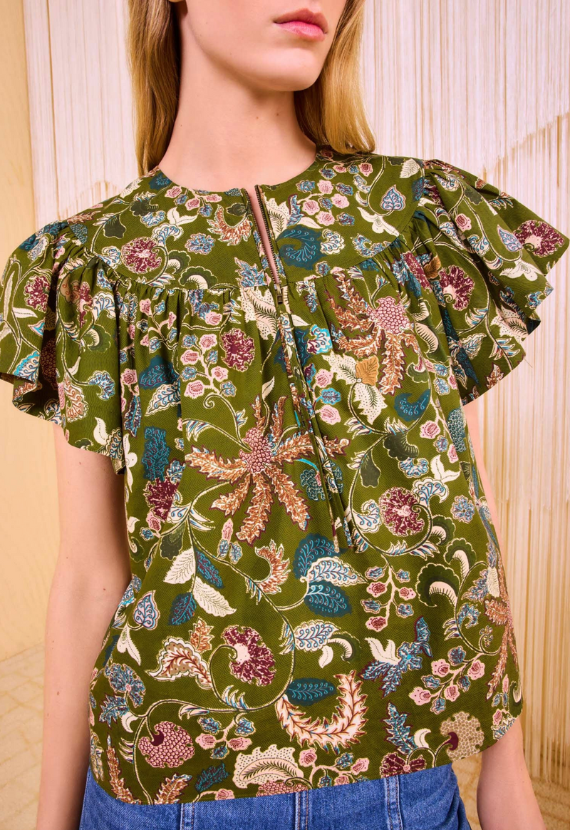 Perline Flutter Sleeve Blouse