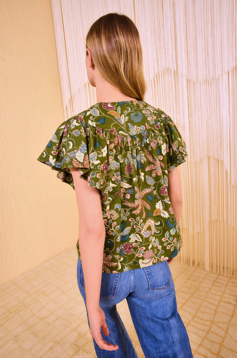 Perline Flutter Sleeve Blouse