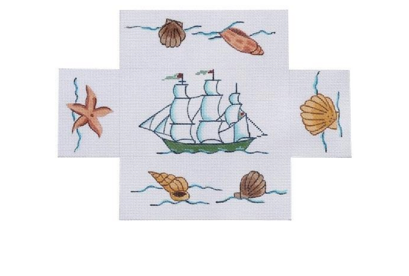 Clipper Ship with Shells Brick Cover