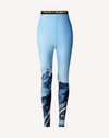 Printed Base Layer Leggings Ski Lift Blue
