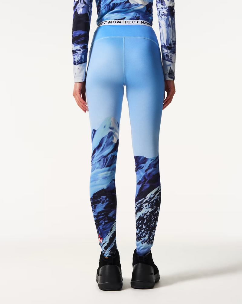 Printed Base Layer Leggings Ski Lift Blue