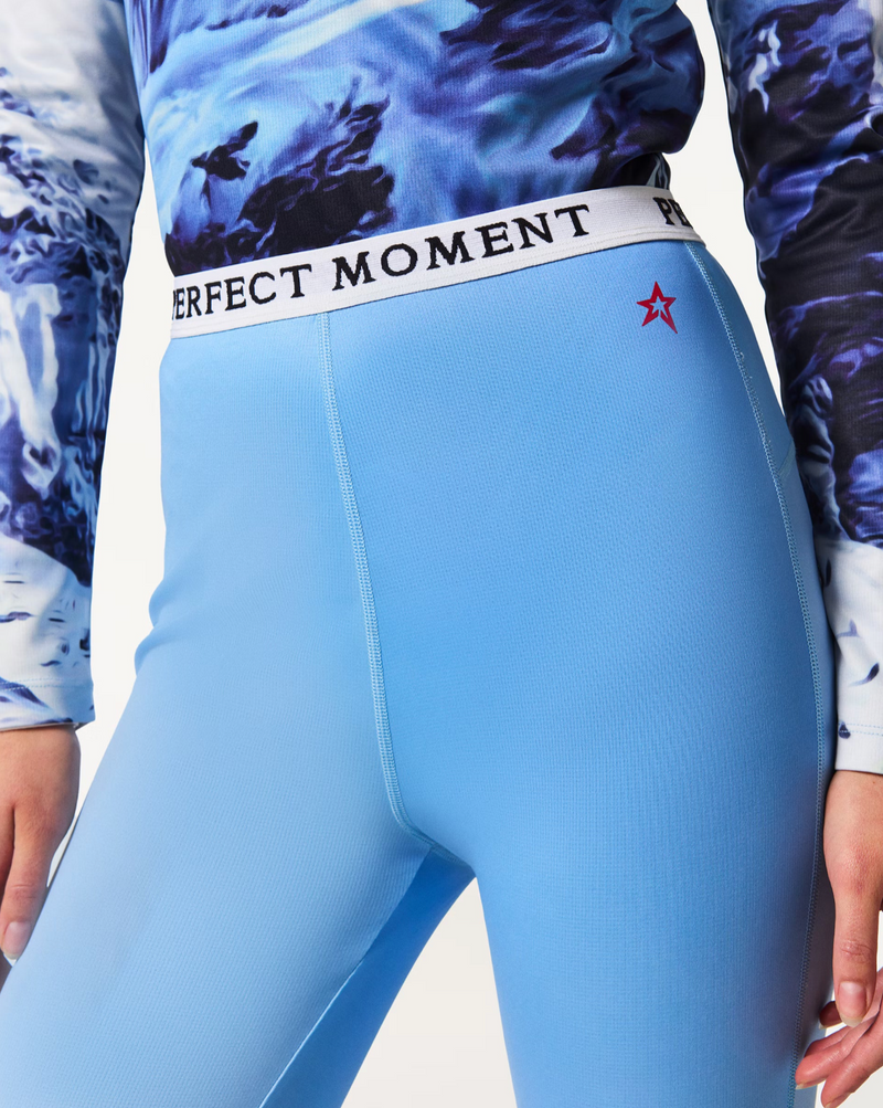 Printed Base Layer Leggings Ski Lift Blue
