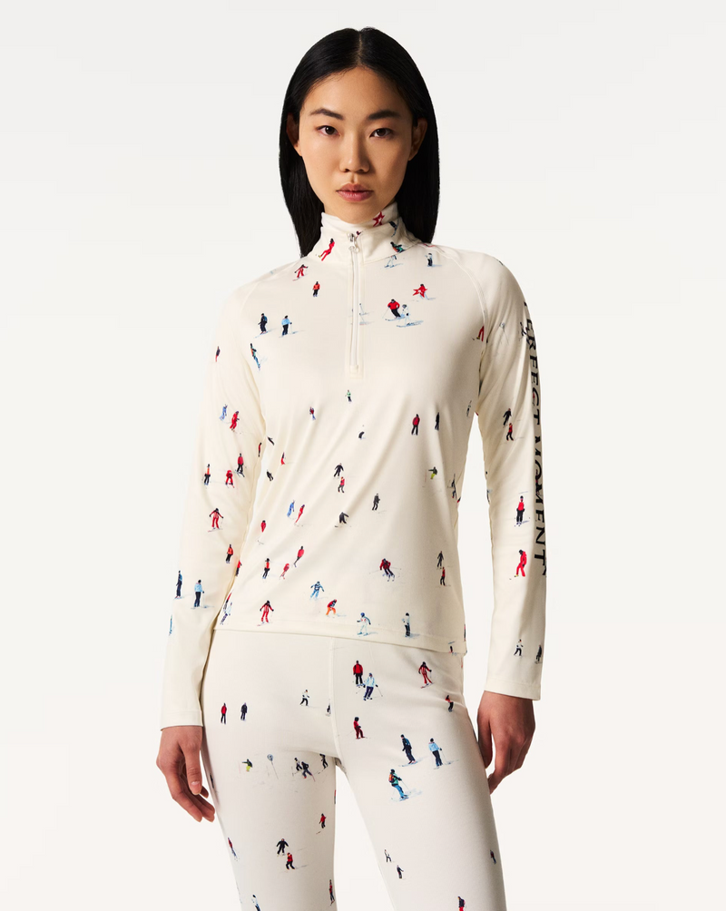 1/4 Zip Base Layer Top Dede Ski Print