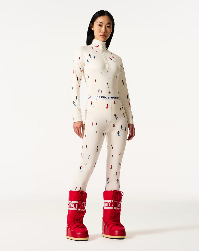 1/4 Zip Base Layer Top Dede Ski Print