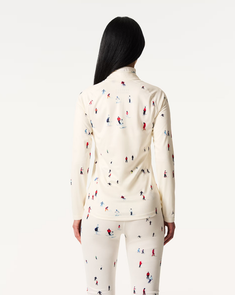 1/4 Zip Base Layer Top Dede Ski Print