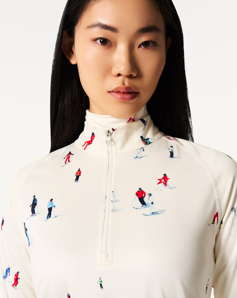 1/4 Zip Base Layer Top Dede Ski Print