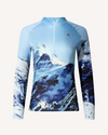 1/4 Zip Base Layer Top Ski Lift Blue