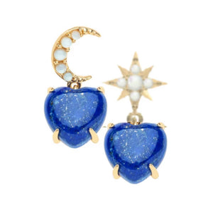 Love You To The Moon & Stars Lapis Earrings