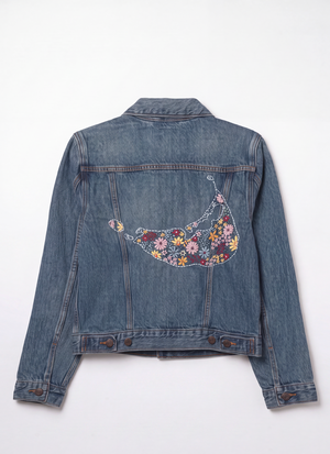 Vintage Denim Hand Embroidered Jacket