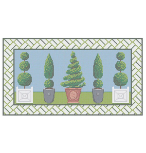 Topiary Pillow on Brick