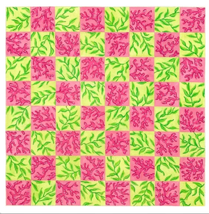 Lilly Coral and Vines Checkers/Chess Board