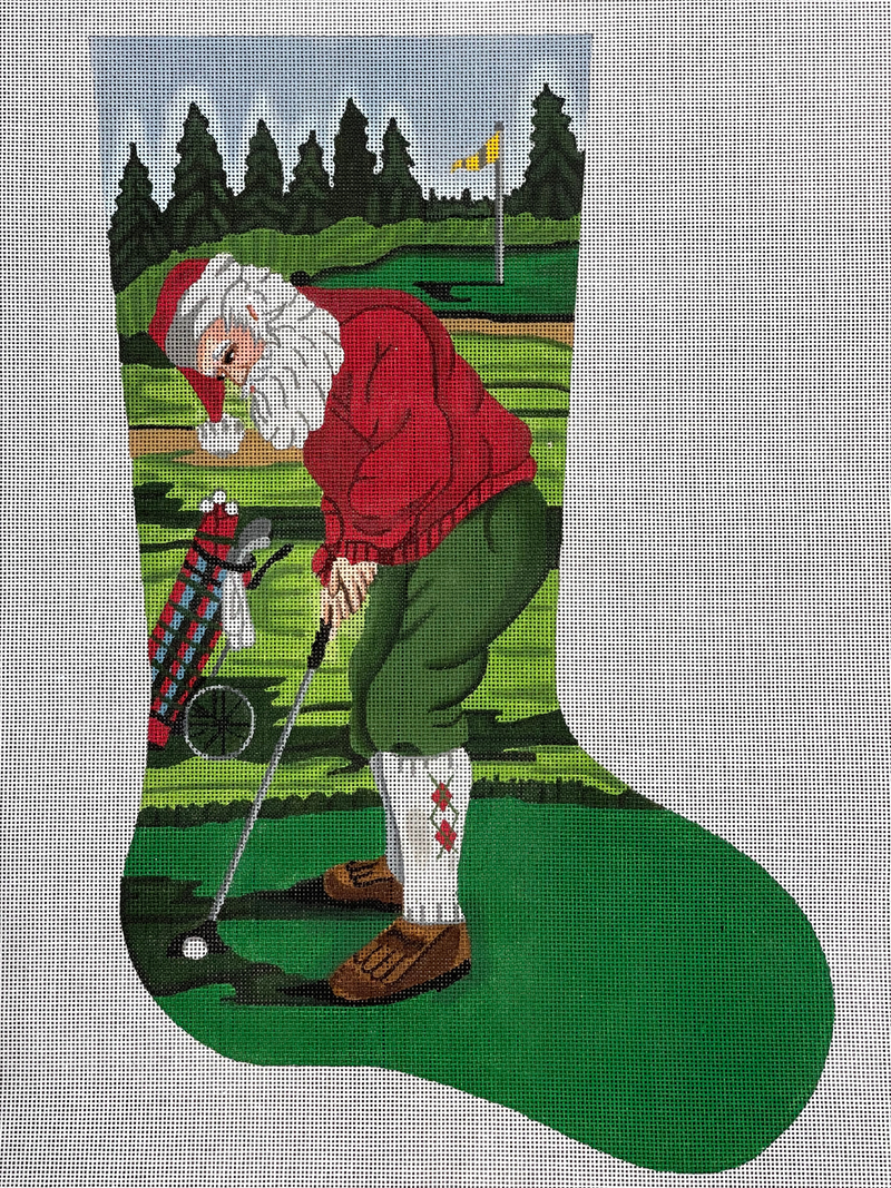 Golfer Santa Stocking