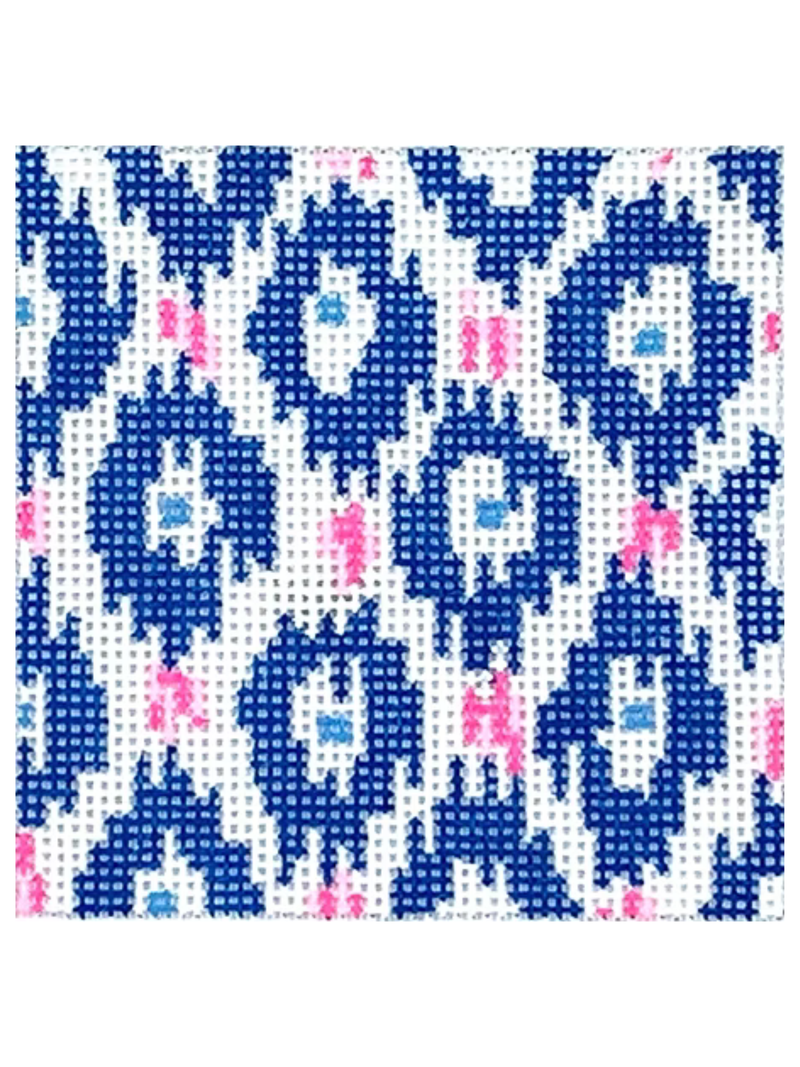 Dark Blues with Pink Ikat