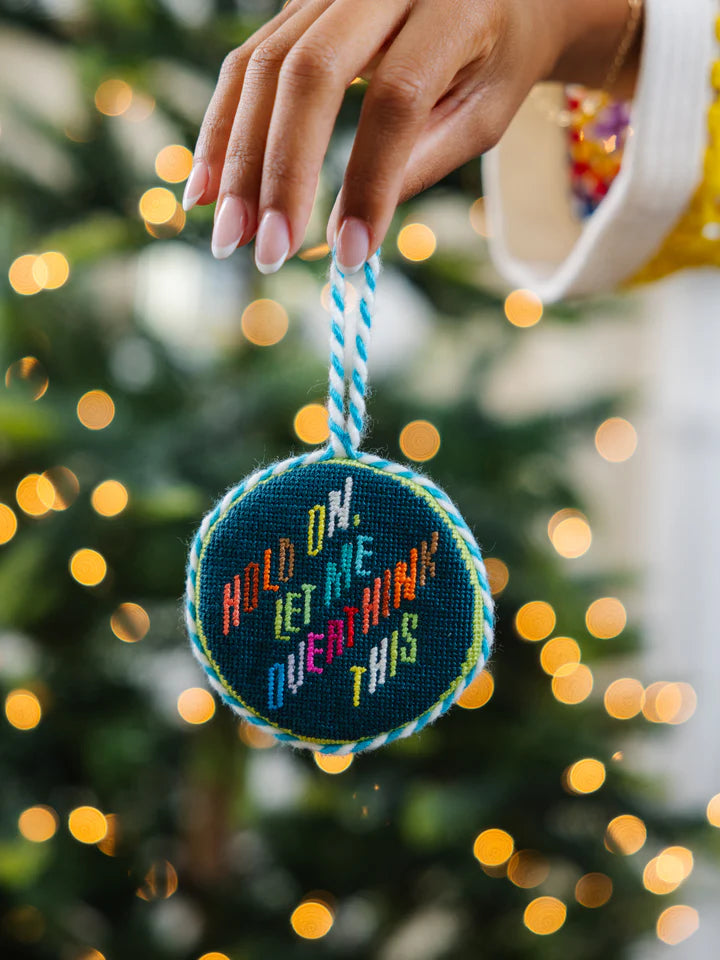 Overthink Finished Needlepoint Ornament