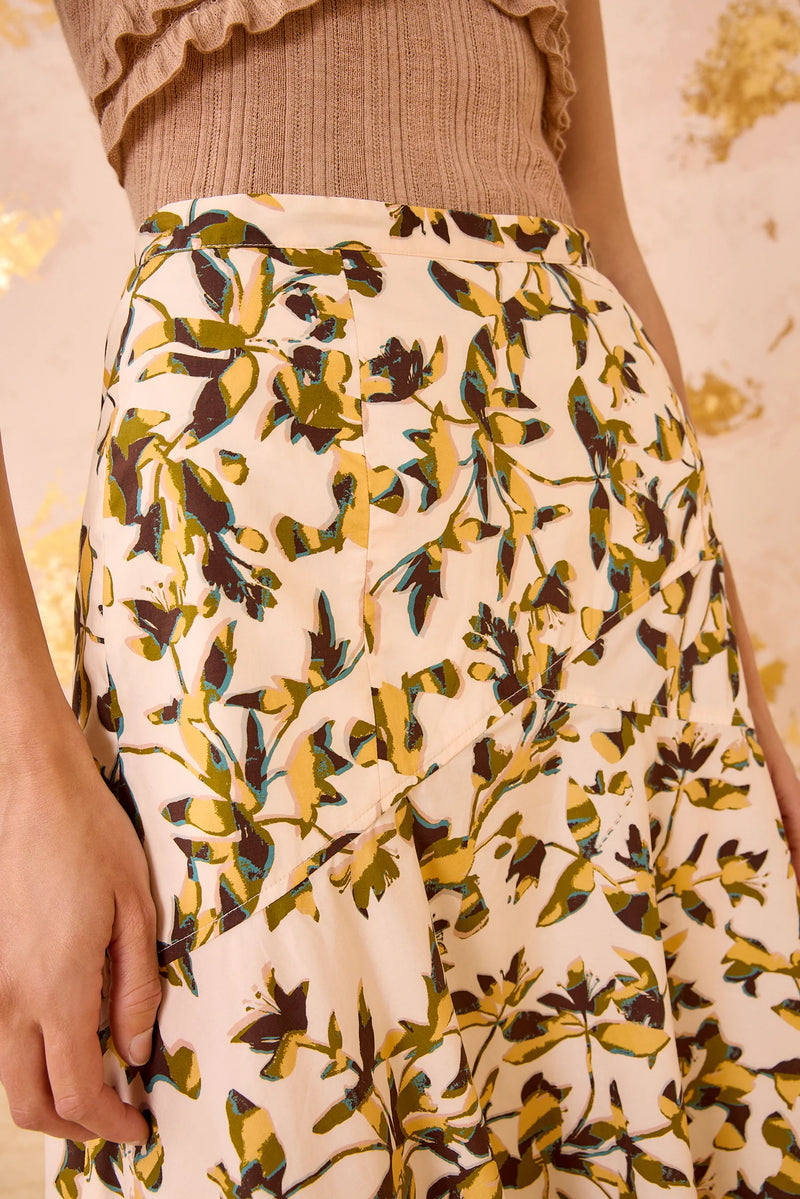 Annika High Waist Asymmetrical Midi Skirt