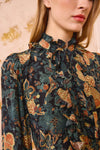 Catroux Silk Long Sleeve Button Front Blouse