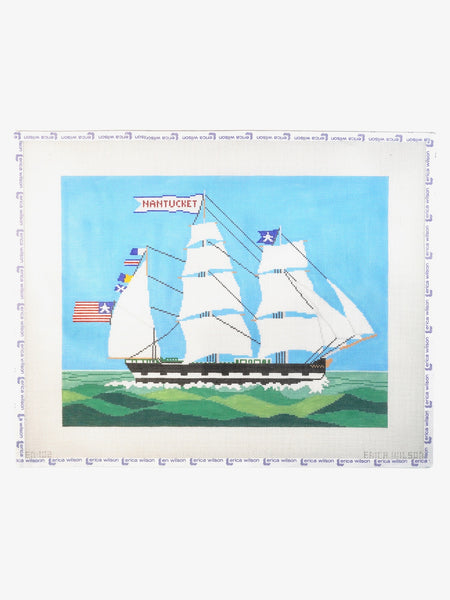 Erica Wilson Nantucket Whale Ship Needlepoint Canvas