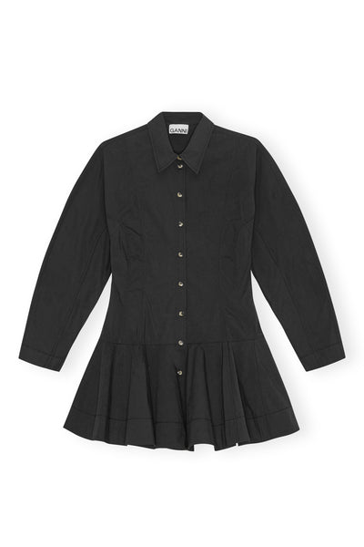 ganni black shirt dress Ganni Washed Mini Shirt Dress