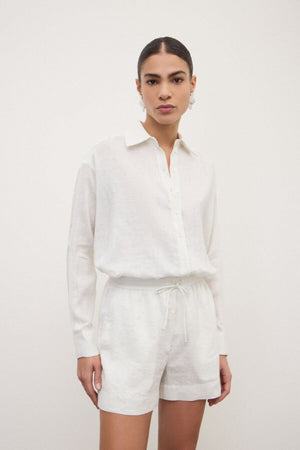 Oversized Linen Lurex Top